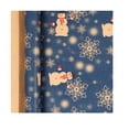 thumbnail image 2 of Christmas Wrapping Paper Roll with Snowman and Snowflake Print, 17 Inches X 10 Feet, Blue Kraft Paper for Holiday Gift Wrapping, Decorative Paper, 2 of 4