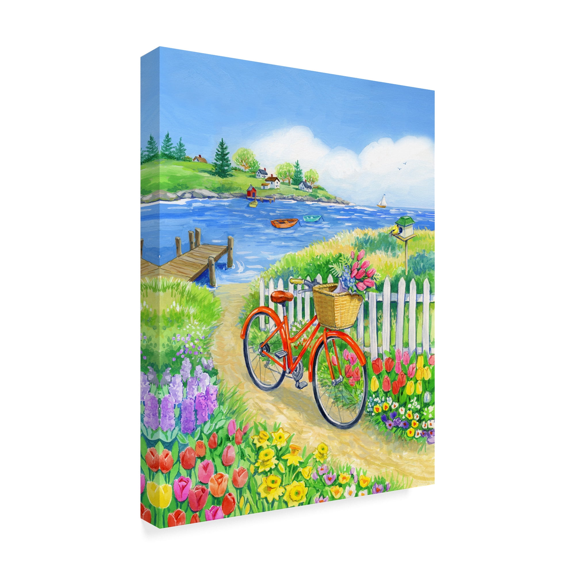 Trademark Fine Art 'Bike Path In Spring' Canvas Art by Geraldine Aikman