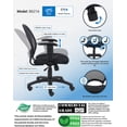 thumbnail image 3 of Boss Office Products Chaise de Bureau de Travail à Accoudoirs Réglables en Tissu avec Dossier en Maille, Noire, 3 of 7