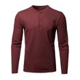 thumbnail image 1 of FashionOutfit Men's Class Basic Thermal Henley Crew Neck Long Sleeve T-Shirt, 1 of 1