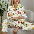 thumbnail image 6 of Vsdgher Chickens A Pajamas Set Long Sleeve Sleepwear Womens Button Down Nightwear Pj Sets-Large, 6 of 7