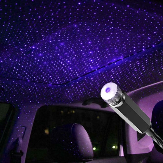 Luz nocturna con proyector de estrellas, luz nocturna USB ajustable, Púrpura B