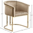 thumbnail image 3 of Meridian Furniture Tierra Beige Velvet Dining Chair, 3 of 9