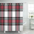 thumbnail image 1 of Vestido a cuadros ABPHQTO negro Stewart Tartan 10 Sin degradados de transparencia Rojo Resumen Cashere Cortina de ducha de baño 165x180 cm, 1 of 2