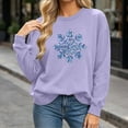 thumbnail image 5 of gbyLJF Women's Snowflake Christmas Sweatshirt Fuzzy Long Sleeve Holiday Tops Festival Travel Fleece Warm Pullover, 5 of 6