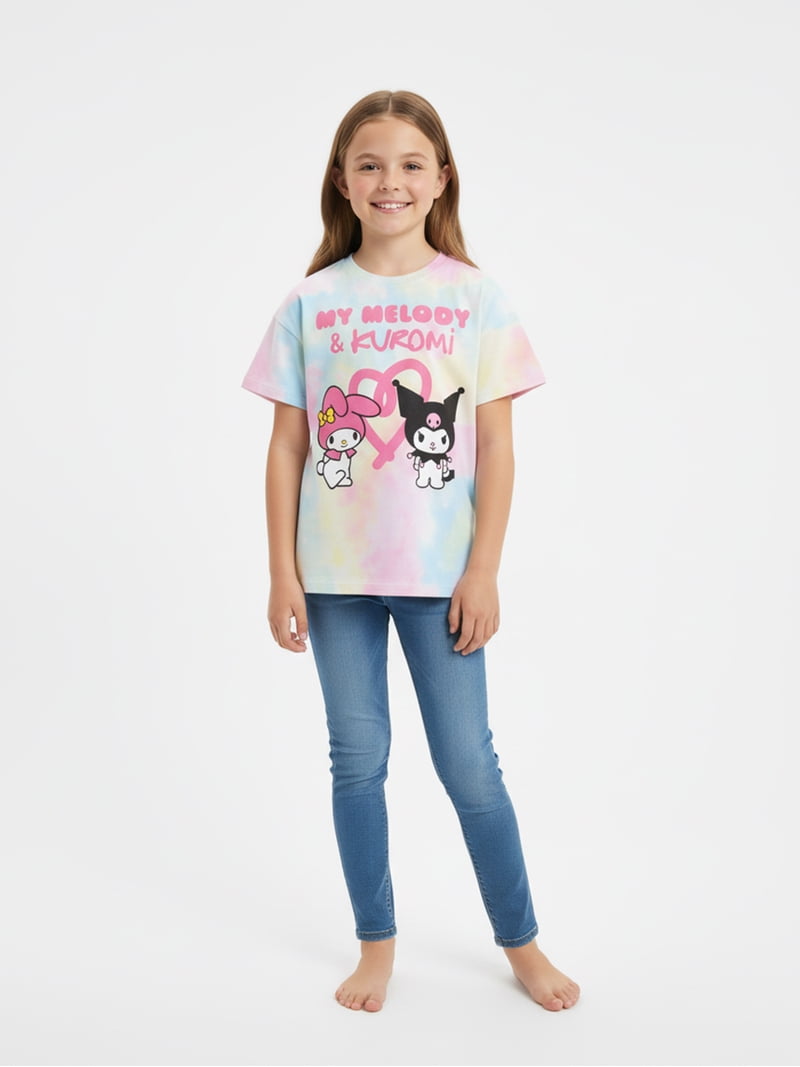 My Melody and Kuromi Girls Short Sleeve Graphic T-Shirt, Sizes 4