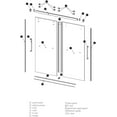 thumbnail image 7 of EUROTECH SHOWERS Monaco 56.5-60" W x 78" H 3/8" Twinglide Frameless Shower Door with Tempered Rain Glass (Brushed Nickel), 7 of 7