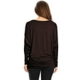 thumbnail image 3 of Women's Boat Neck 3/4 Dolman Sleeve Basic Top Regular & Plus Size Made in USA, 3 of 3