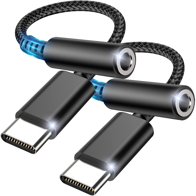 Adaptador USB C a conector para auriculares de 3,5 mm, adaptador de conector de audio USB tipo C con DAC, auriculares de audio digital tipo C a audio compatibles con Ga