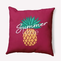 Simply Daisy 16-inch Square Summer Time Pineapple Poly Throw Pillow, Lipstick Pink Qty 1
