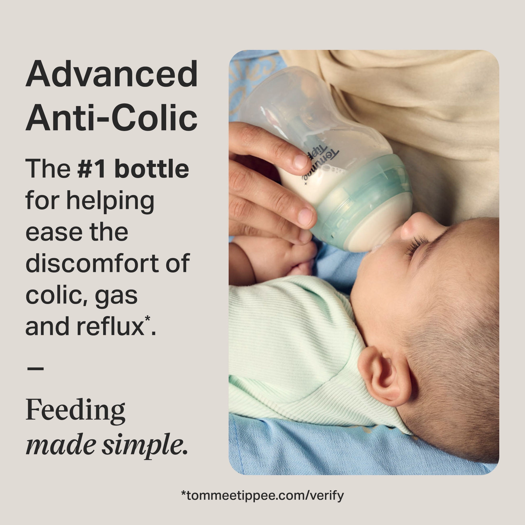 Tommee Tippee Advanced Anti-Colic Baby Bottle, 9oz, Slow Flow