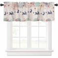 thumbnail image 2 of Easter Curtain Valances for Windows, Colorful Flowers Print Rabbits Eggs Linen Texture Rod Pocket Valance Window Treatments Short Curtains for Kitchen Bathroom Living Room, 2 of 6