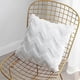 thumbnail image 3 of White Set of 2 Cushion Covers Made of Artificial Wool and Velvet, Soft Plush Decorative Pillow Case with Wave Pattern, 45x45CM, 3 of 5