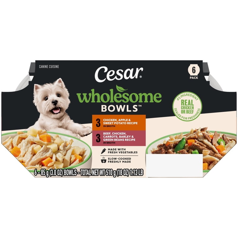 Cesar Wholesome Bowls Adult Wet Dog Food Variety Pack, 6 Count photo 2