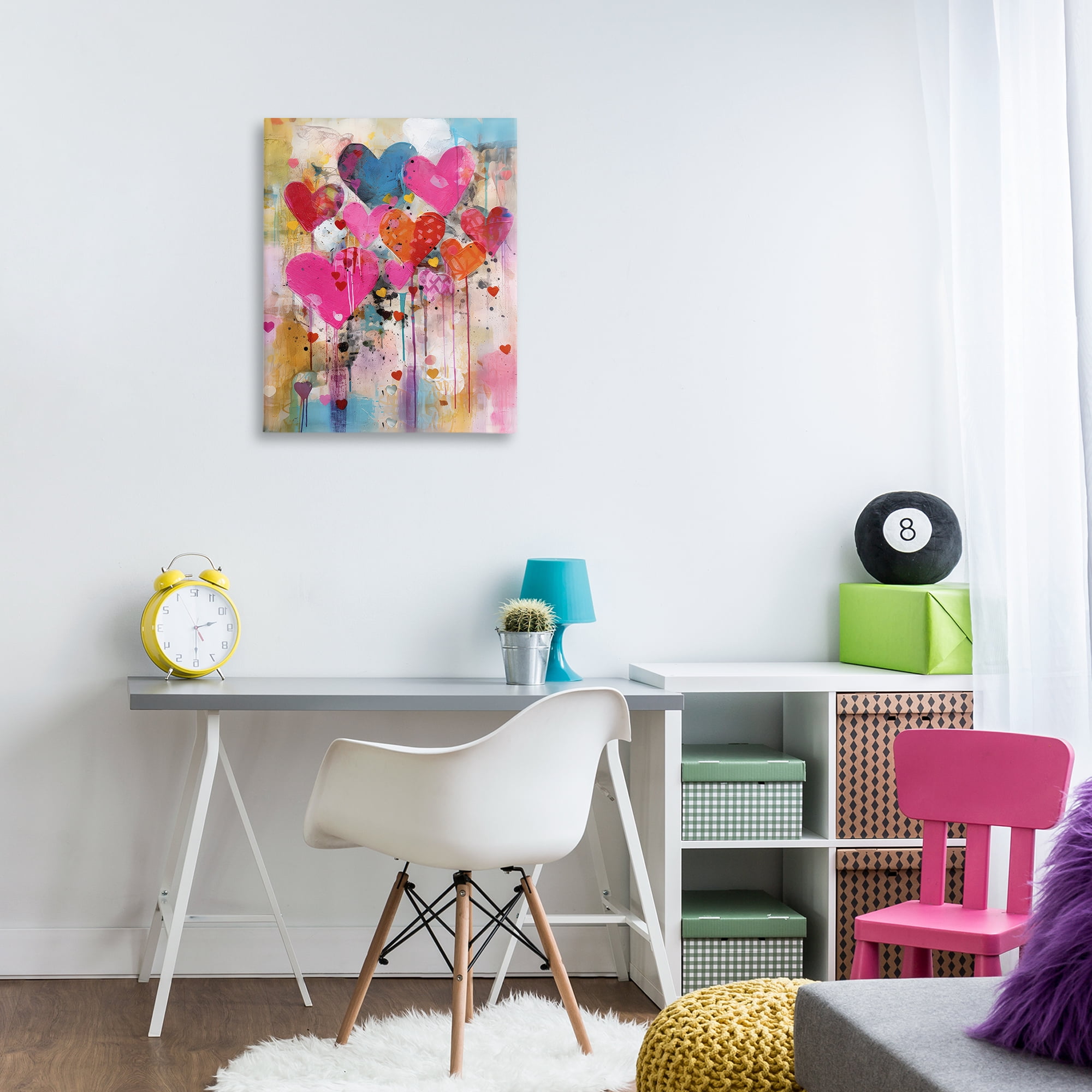 Stupell Industries Whimsical Love Hearts Pattern Abstract Painting Wrapped Canvas Art Print Wall Art, 24 x 30