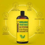 Organic Vegetable Glycerine - Big 32 fl oz - Made w/Organic Coconut Oil - by Seven Minerals