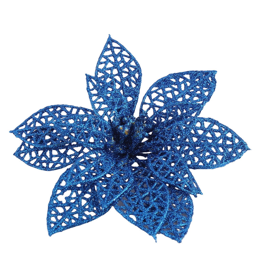 Unique Bargains 10Pc Christmas Tree Decorative Ornaments Artificial Flowers Dark Blue