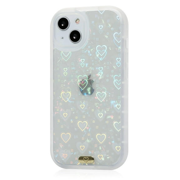 CASELIX iPhone 13 Pro Max Case Hearts Heavy-duty, Cute Case for iPhone 13 Pro Max, Anti-Scratch Hard PC Shockproof Protective Phone Cases for iPhone 13 Pro Max, Opal Holographic