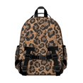 thumbnail image 3 of Black and Brown Leopard Print Cute School Backpack Bag for School with Padded Back and Adjustable Shoulder Straps 15.25"x11.5"x5.25", 3 of 5