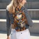 thumbnail image 5 of Disketp Colorful Owl Tattoo Art Mochila de Lona Estampada, Mochila Escolar de Viaje Ligera para Estudiantes y Portátil-Small, 5 of 5