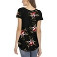 thumbnail image 3 of LilyLLL Womens Floral Short Sleeve Loose Button Tunic Shirt, 3 of 3