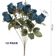 thumbnail image 3 of Artificial Roses Flowers Fake Silk Rose Bouquet 12 Heads 2 Packs of Realistic Blossom Roses for Home Wedding Party Floral Decoration Table Centerpieces, Black, 3 of 5