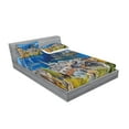 thumbnail image 2 of Ambesonne Fall Fitted Sheet & Pillow Sham Set, Mountain Village Austria, Queen, Multicolor, 2 of 2