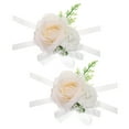 thumbnail image 1 of Uxcell Pulsera de Muñeca Artificial Corsage Flor Pulsera Corsage para Accesorio de Fiesta de Boda Original Blanco 2Pack, 1 of 1