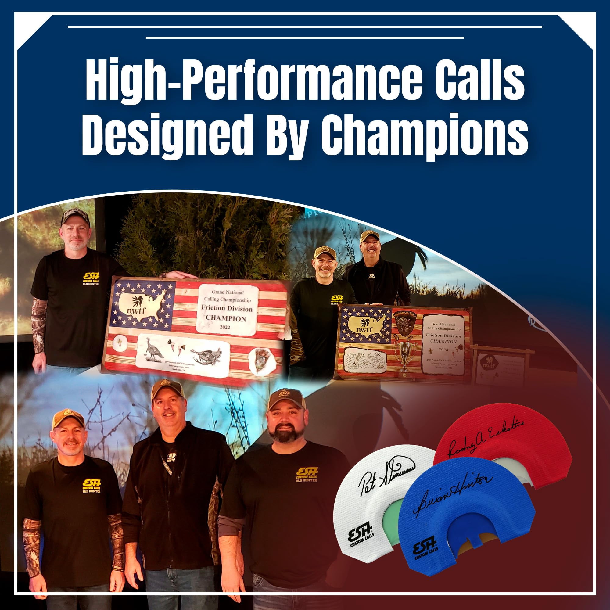 ESH Signature Series Turkey Mouth Calls 3-Pack – Diaphragm Calls for Hunting