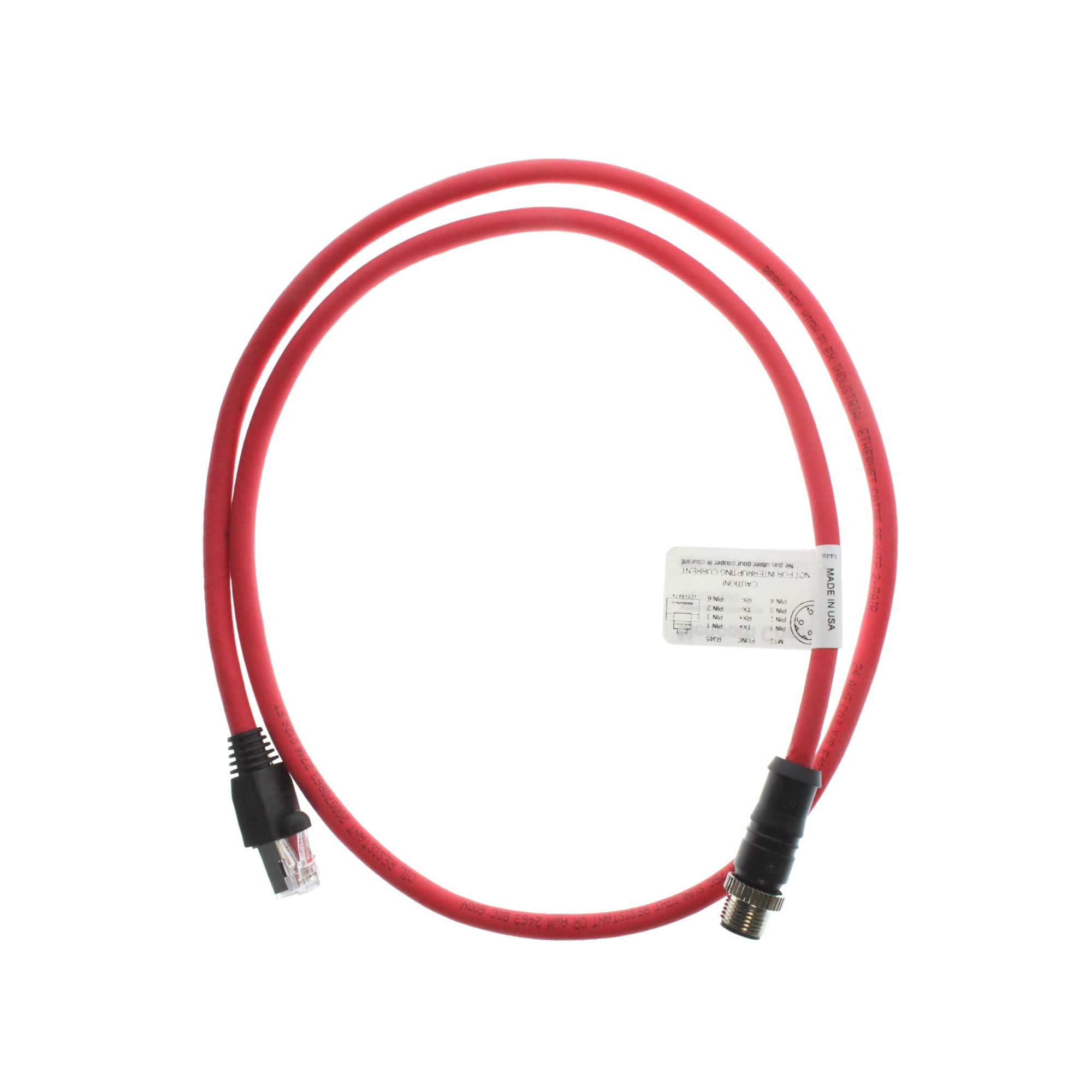 Uonecn M12 4 Pin D-Code Male to RJ45 Male Waterproof Shielded Ethernet Cable Assembly for Industrial Camera 3 Meters