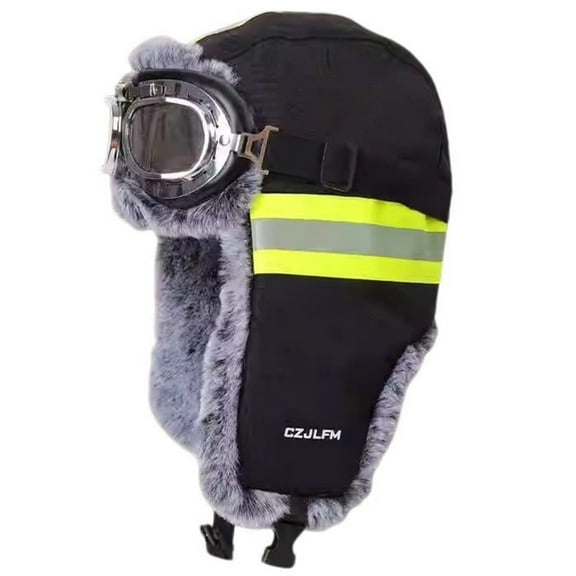 Reflective Cycling Trapper Hat Fleece Lining Warm Earflap Hat for Cold Weather
