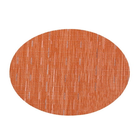 

Naturegr Heat-proof Place Mat Anti-scratch Insulated Oval Anti-slip PVC Table Placemat Household Supplies