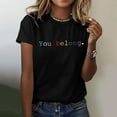 thumbnail image 2 of T-Shirt à Manches Courtes Imprimé Col Rond Mode Décontractée pour Femmes pour Usage Quotidien, 2 of 4