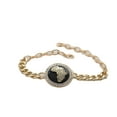 thumbnail image 2 of Women Gold Metal Chain Boot Bracelet Shoe Africa Continent Charm, 2 of 17