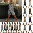 thumbnail image 1 of Tumotour Linen Shorts For Women Running Workout Gym Short High Waisted With Pocket Half Shorts Pants Drawstring Side Pockets For Casual Wear, 1 of 9