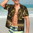thumbnail image 7 of Kll Men'S Hawaiian Shirt Short Sleeve Button Down Beach Shirts-2024 Happy New Year, 7 of 7