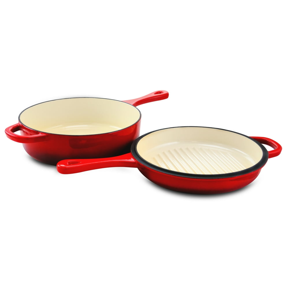 Crockpot Artisan 2 Piece MultiFunction Enameled Cast Iron Sauce Pan