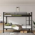 thumbnail image 2 of Aukfa Metal Bunk Bed Twin Over Twin, High Guardrail and Metal Slats, Space-Saving Bed Frame for Kids Teens, Black, 2 of 8