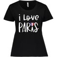 thumbnail image 3 of Inktastic I Love Paris French Flag Heart Women's Plus Size T-Shirt, 3 of 5