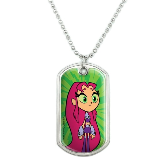 Teen Titans Go! Starfire Military Dog Tag Pendant Necklace with Chain