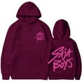 thumbnail image 1 of Pop cazadora para niña Demon Hunters Printed Anime Print Long-Sleeved Hooded Sweatshirt （Wine）, 1 of 2