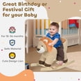thumbnail image 3 of Qaba Baby Rocking Horse Lion with Sound, Plush Stuffed Rocking Animals, Wooden Rocking Horse with Seat Belt for 18-36 Months Boys and Girls Gift Brown, 3 of 9