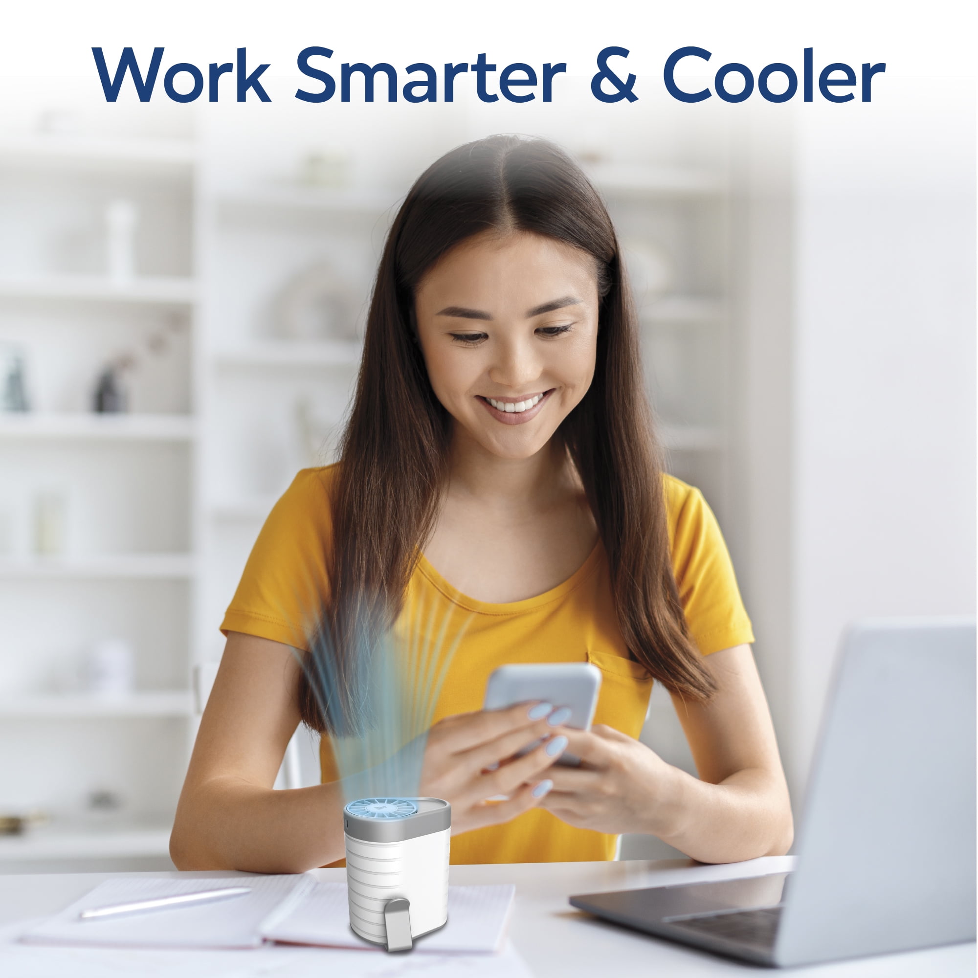 Arctic Air® Breeze Jet, Wearable Air Cooler, Portable Clip On Fan, USB Rechargeable, 3 Speeds