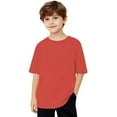 thumbnail image 3 of Favoffer Kids' Basic Solid Loose Short Sleeve Top Unisex, Breathable Soft T-shirt, Summer Casual Tee for Daily, Outdoor, Home Wear, Teens (5-15Y), 3 of 7
