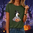 thumbnail image 6 of Halloween Shirt For Women Print T Shirt Short Sleeve T Shirt Top Spooky Pumpkin Gift Top, 6 of 9