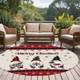 thumbnail image 4 of Large Round Rug 8Ft Washable Non-Slip, Red Gnomes Christmas Circle Area Rugs for Living Room Bedroom, Xmas Tree Snowflake Gifts Rustic Plaid Indoor Floor Mats Carpet Runner for Home Decor, 4 of 8