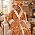 thumbnail image 3 of LOWLHOME Christmas Heated Robe for Women, Adjustable Temperature Wearable Heated Blanket, Soft Warm Flannel Fabric for Home Lounging and Winter Comfort, 3 of 6