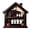A002- B, variant on Halloween Decor, Vintage Halloween Decor, Spooky Home Decor, Shelf Decorations, 1Pc Haunted House Shaped Wooden Tabletop Decor 5.12X5.91 In, Features Ghost, Jack-O-Lantern and Bat