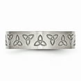 thumbnail image 3 of Solid Stainless Steel Engraved Trinity Irish Celtic Knot Symbol Matte Brushed Finish 6mm Wedding Band Ring Size 10, 3 of 7