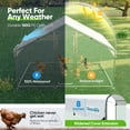 thumbnail image 3 of Quictent Large Metal Chicken Coop Run for 10+ Poultry with Heavy Duty Wire Mesh and Waterproof Roof Cover, Outdoor Walk-in Cage Peak Hen House for Yard Farm, 6.6x9x6.6FT, 3 of 7